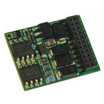 Zimo MX635R H0 (Spur-0) Decoder mit Energiesp.-Ansch.(16V) - 25 x 15 x 3,5 mm - 1,6 A 8-pol Schnittstelle NEM652 an Drähten   